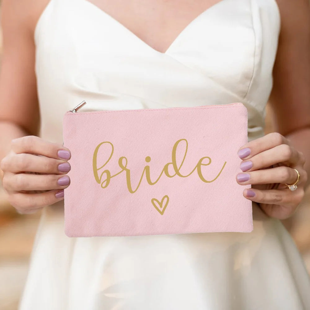 Bride & Team Bride Makeup Bag – Lightweight Hen Party Cosmetic Pouch