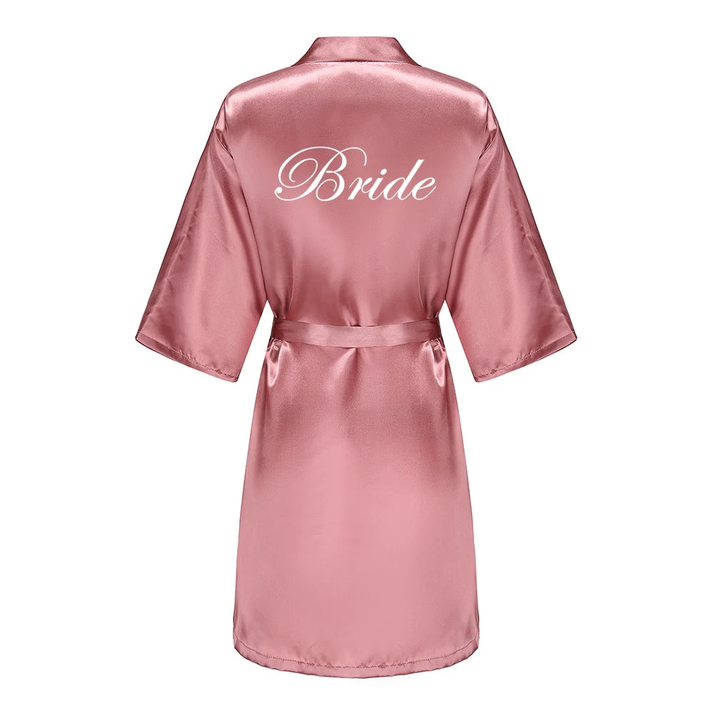 Satin Bridal Robe for Bride & Bridal Party | Bride, Bridesmaid, Team Bride & Bride Squad