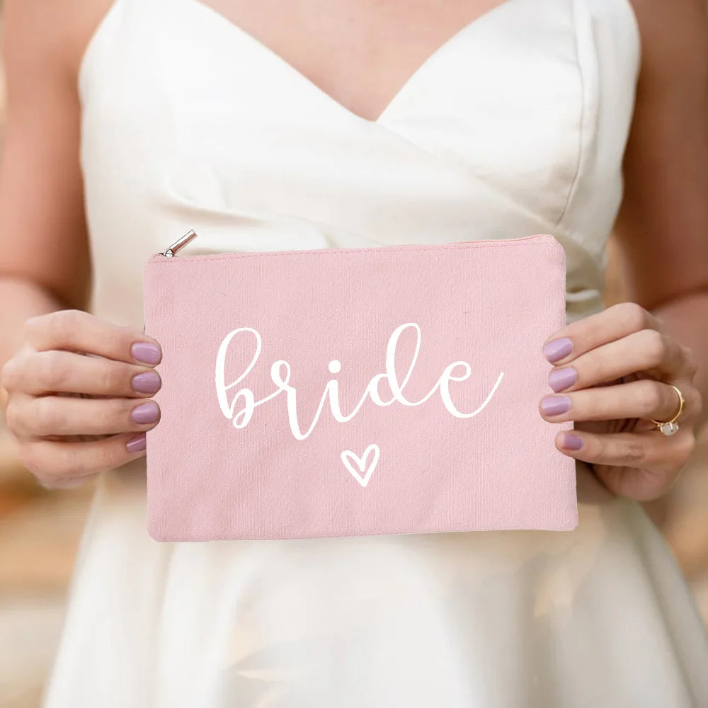 Bride & Team Bride Makeup Bag – Lightweight Hen Party Cosmetic Pouch