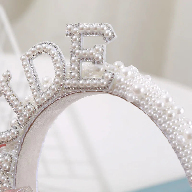 Bride to Be Veil Headband with Pearl Detail (2 Styles)