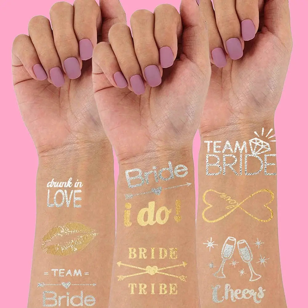Bachelorette Party Temporary Tattoos Rose Gold Bride To Be Sticker Team Bride To Be Bridesmaid Wedding Hot Stamping Gifts Favors The Hen Planner