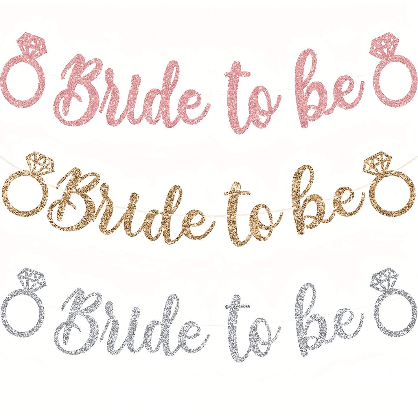 Bride to Be Glitter Banner (Pink or Gold or Silver)