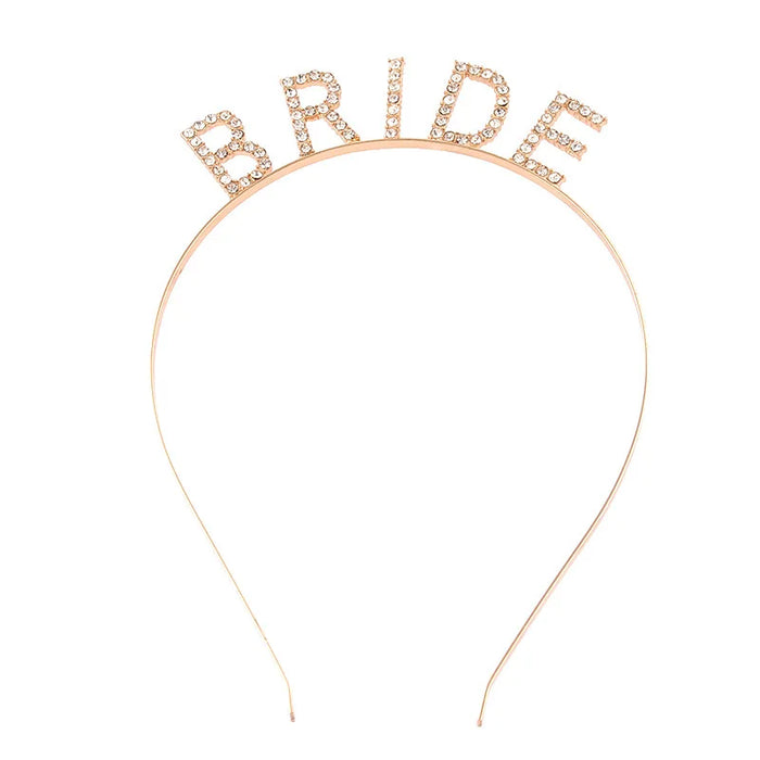 Bride Crystal Letter Headband (Silver, Gold, or Rose Gold)