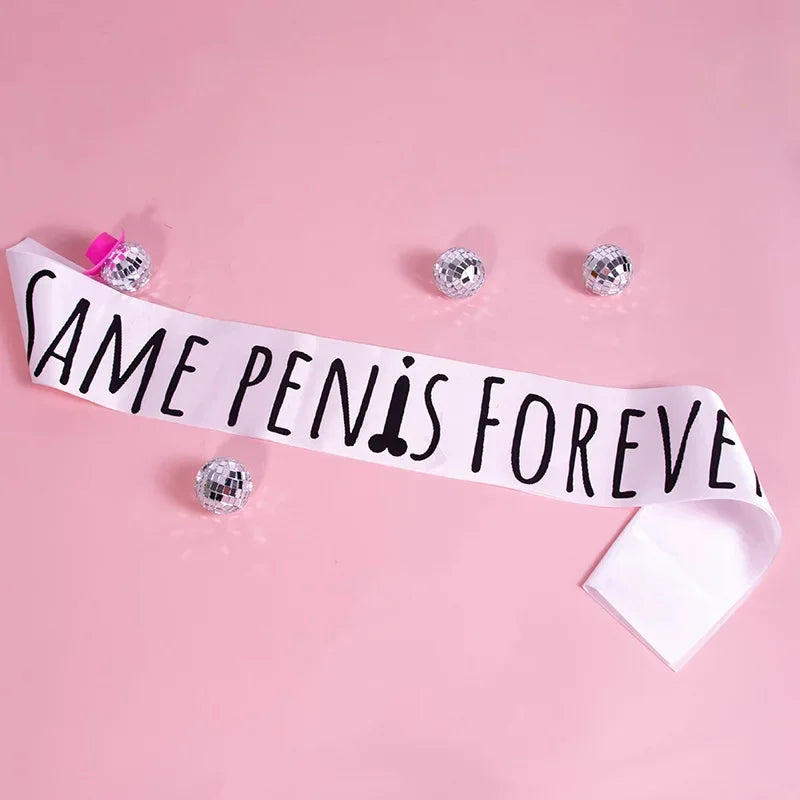 Bride Sash Hat with Veil Same Penis Forever Hen Party Accessory