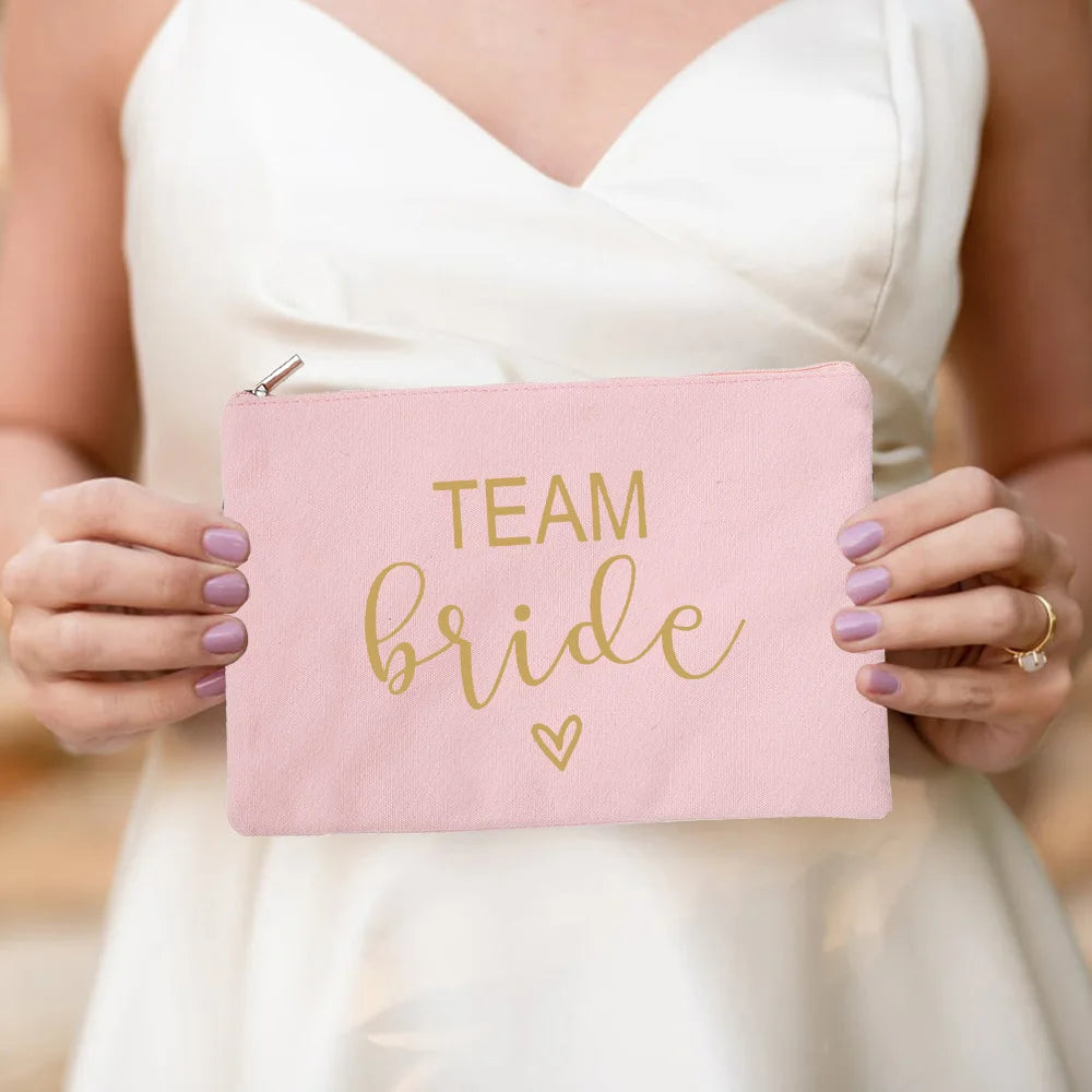 Bride & Team Bride Makeup Bag – Lightweight Hen Party Cosmetic Pouch
