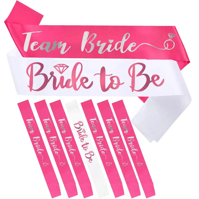 Team Bride Satin Sash Set - The Hen Planner