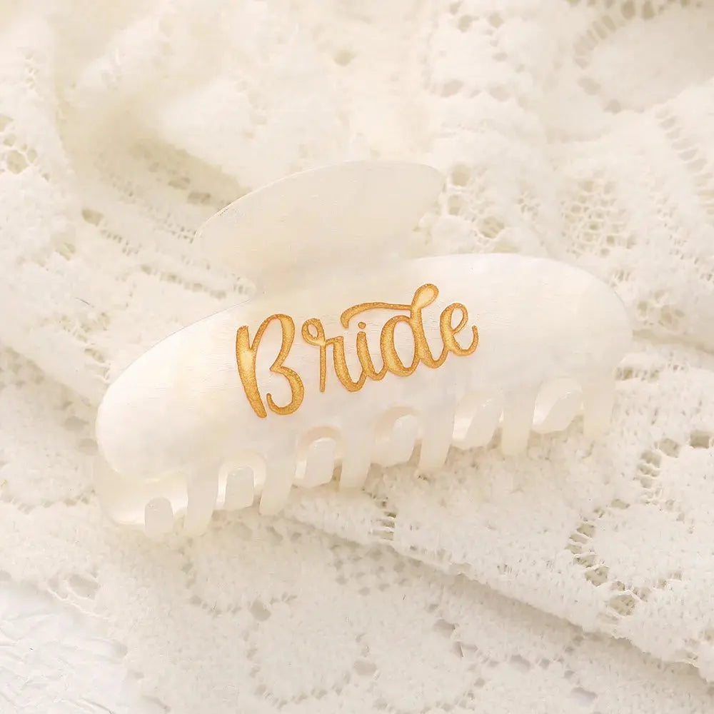 NEW Korean Style Letter Bride Acrylic Hair Claw Valentine's Day Gift Claw Clip Crab Hair Clip for Women Girls Hair Accessories The Hen Planner