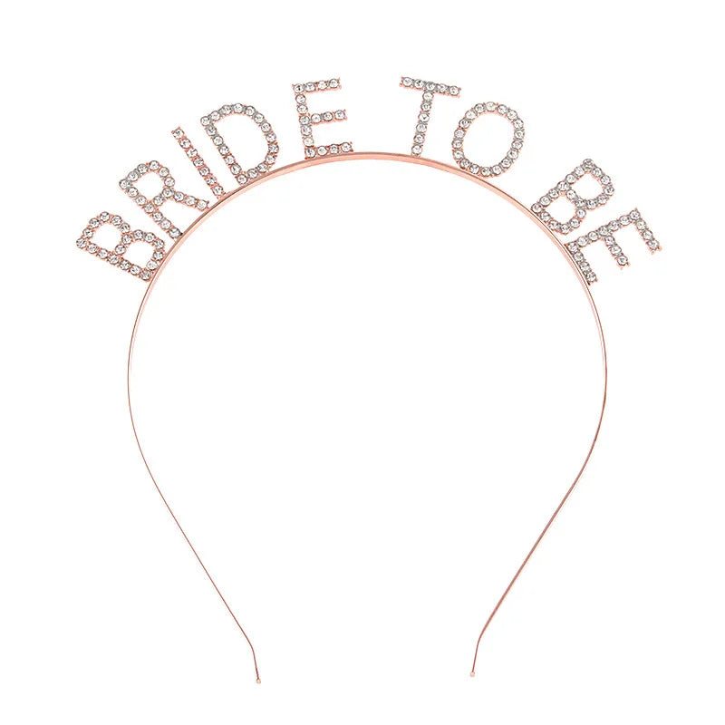 Bride To Be Crystal Letter Headband (Silver, Gold, or Rose Gold)