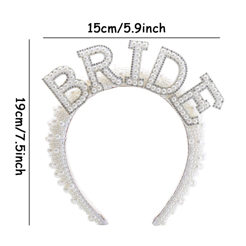 Bride to Be Veil Headband with Pearl Detail (2 Styles)