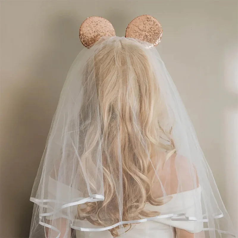 Bride Mouse Ears Veil Headband - The Hen Planner