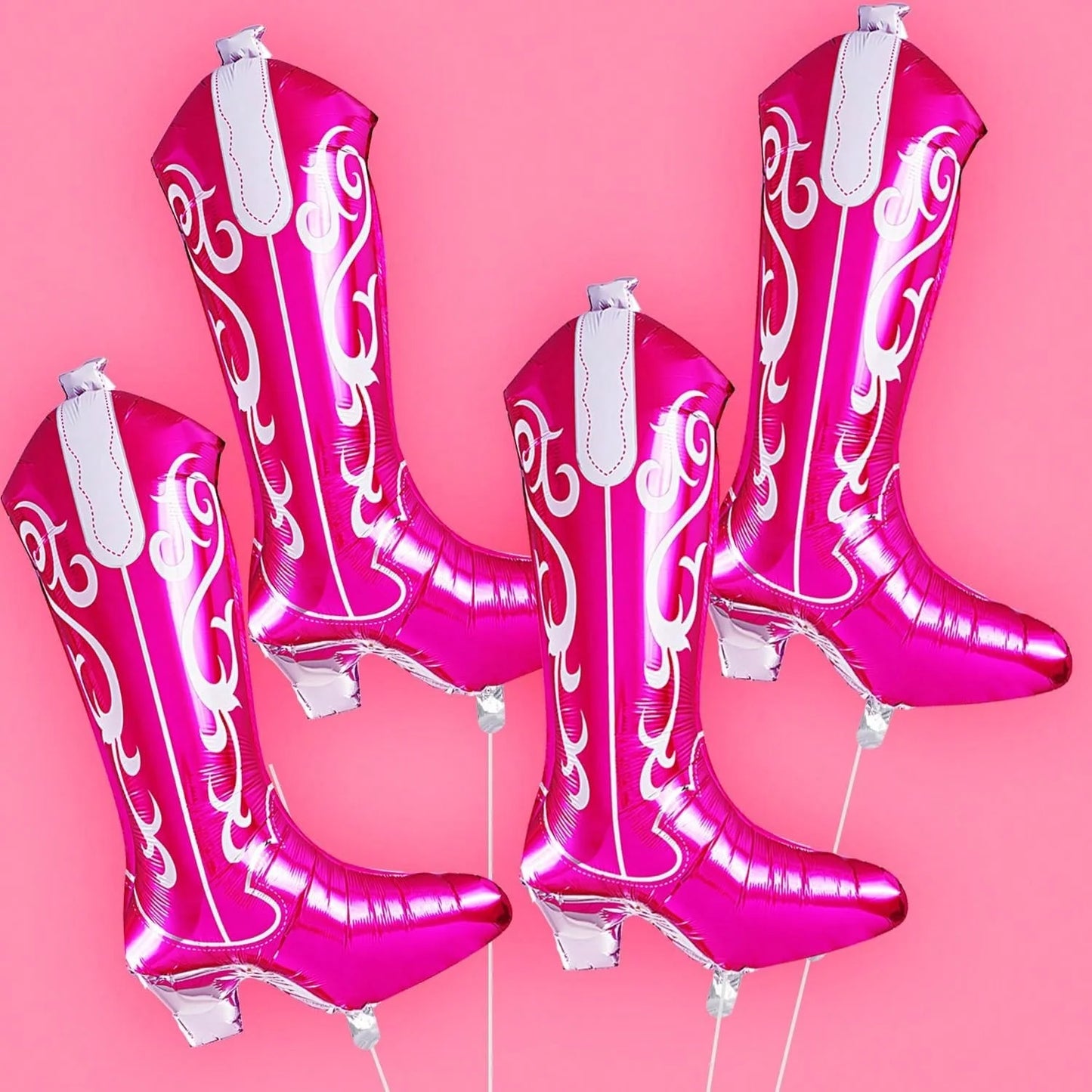 Pink Cowgirl Boot Balloon – 1, 2 or 4 Piece Western Party Set