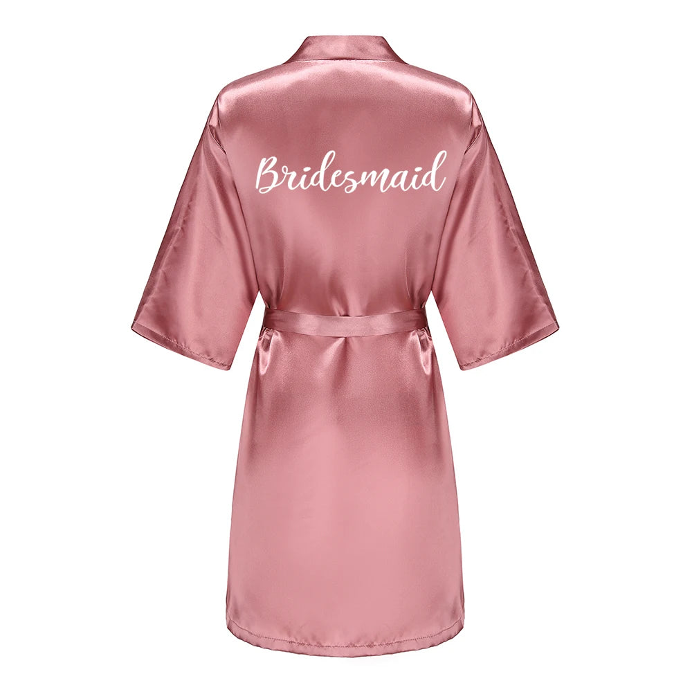 Satin Bridal Robe for Bride & Bridal Party | Bride, Bridesmaid, Team Bride & Bride Squad