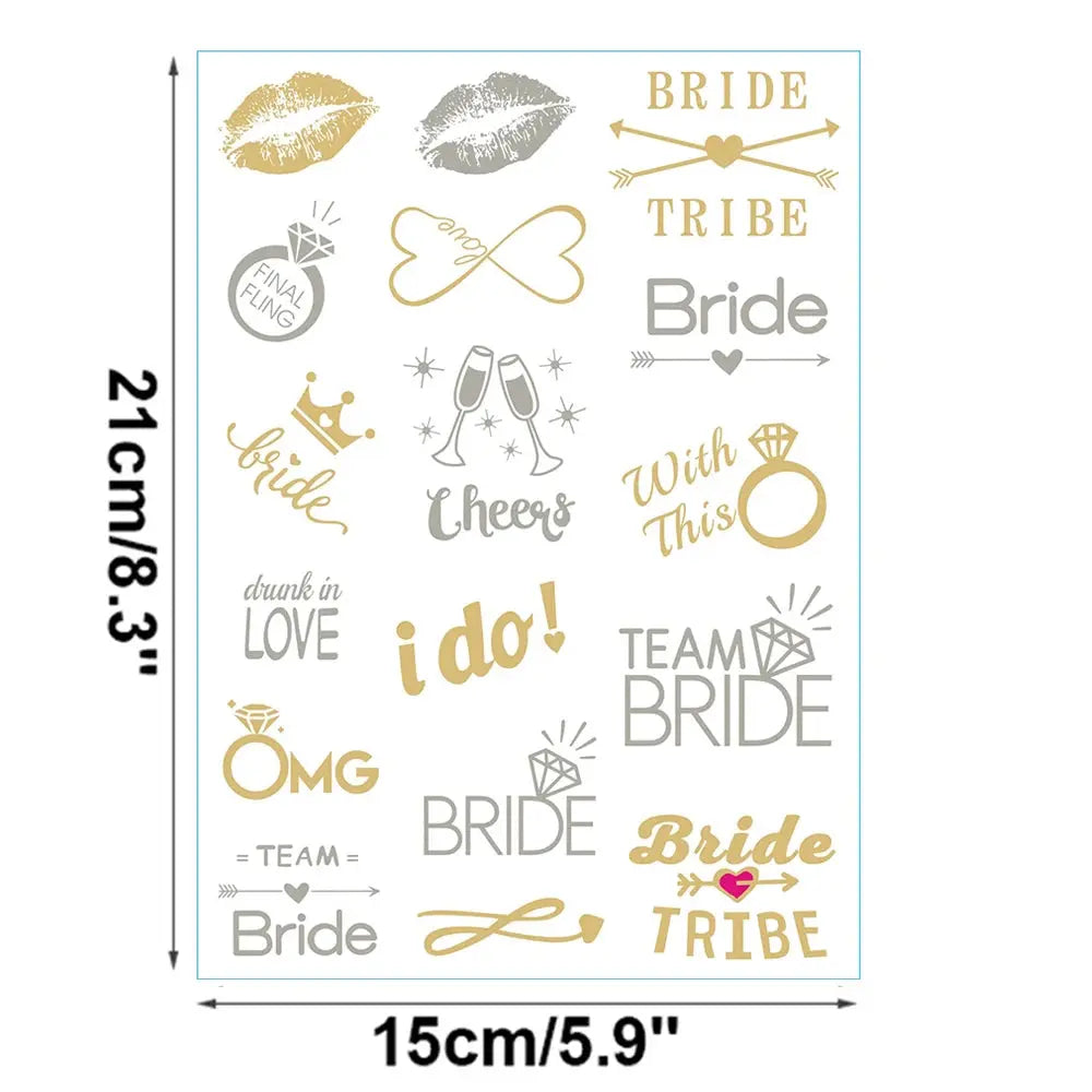 Bachelorette Party Temporary Tattoos Rose Gold Bride To Be Sticker Team Bride To Be Bridesmaid Wedding Hot Stamping Gifts Favors The Hen Planner