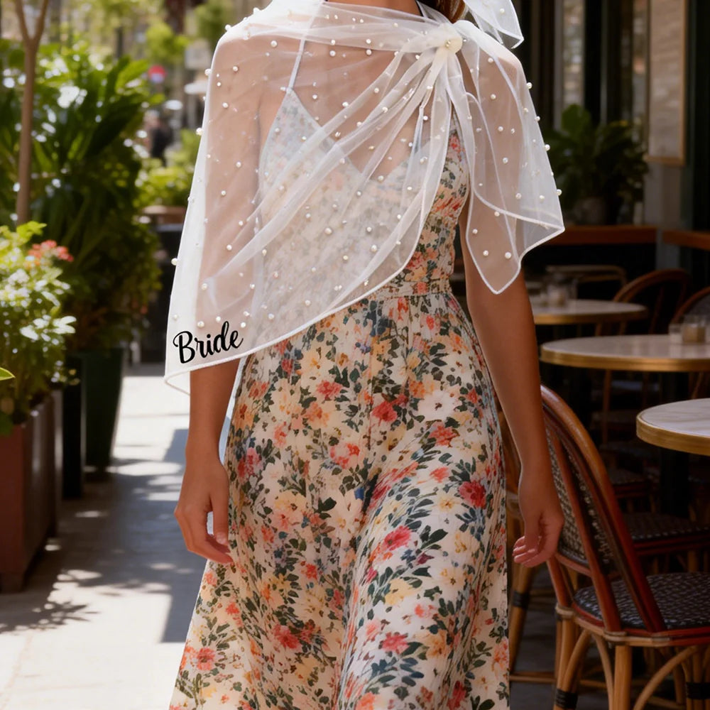 White Pearl Bride Sarong Beach Wrap