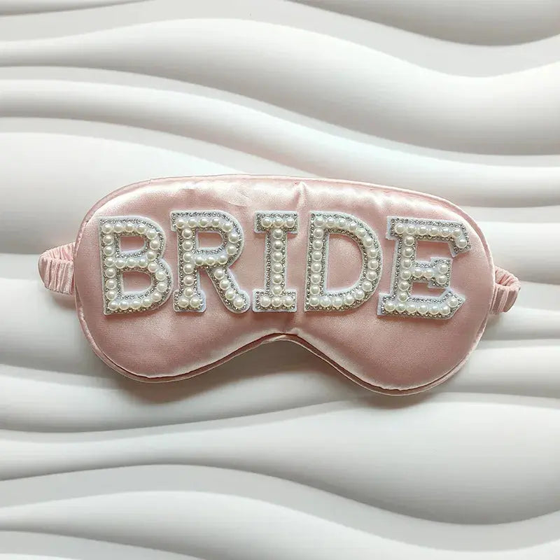 Pearl Satin Bridal Sleep Mask – Pink or White Bride & Mrs - The Hen Planner
