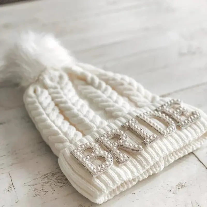 Pearl “Bride” Knit Beanie - The Hen Planner