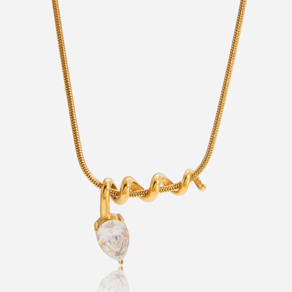 Water Drop Pendant Necklace - The Hen Planner