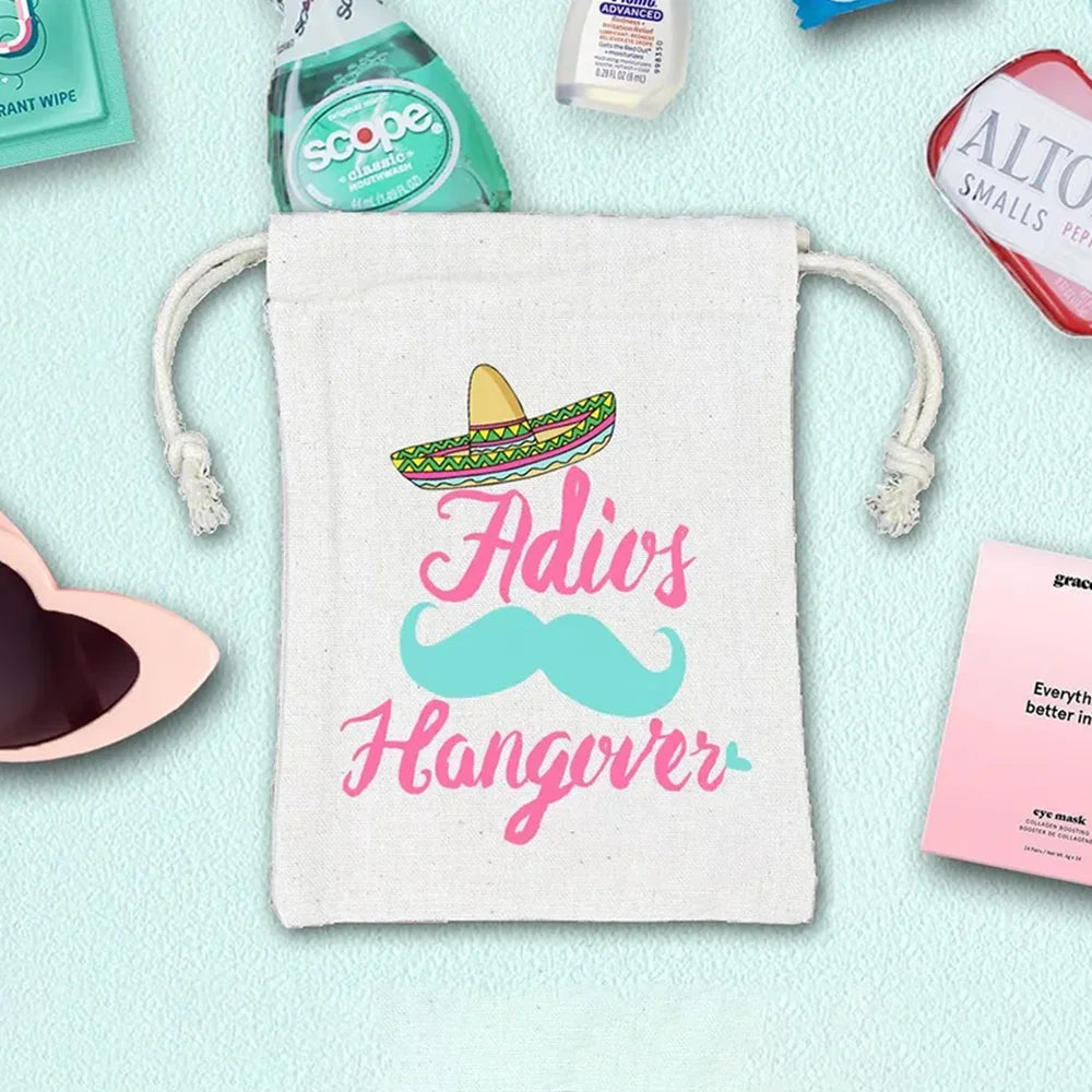 Set of 5 “Adios Hangover” Hangover Kit Bags