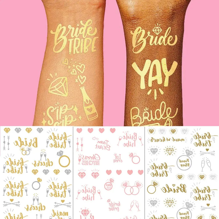 Bachelorette Party Temporary Tattoos Rose Gold Bride To Be Sticker Team Bride To Be Bridesmaid Wedding Hot Stamping Gifts Favors The Hen Planner
