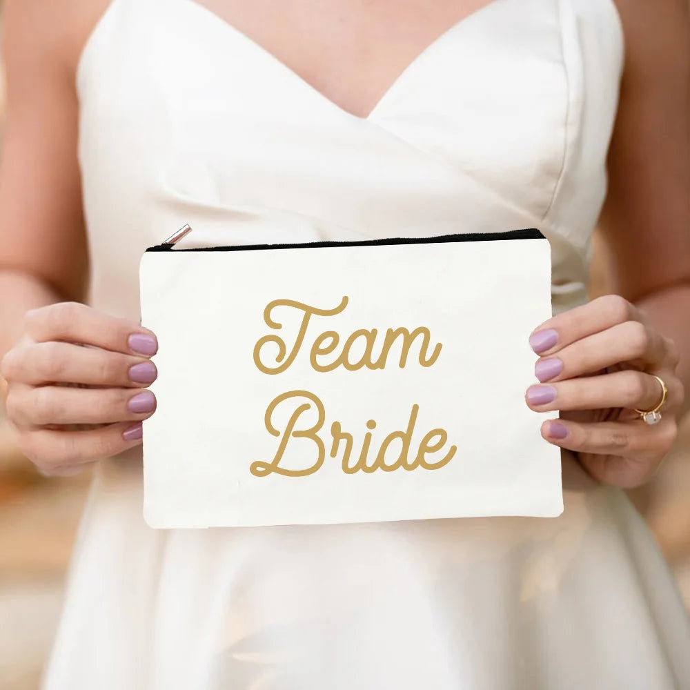 Bride & Team Bride Makeup Bag – Lightweight Hen Party Cosmetic Pouch