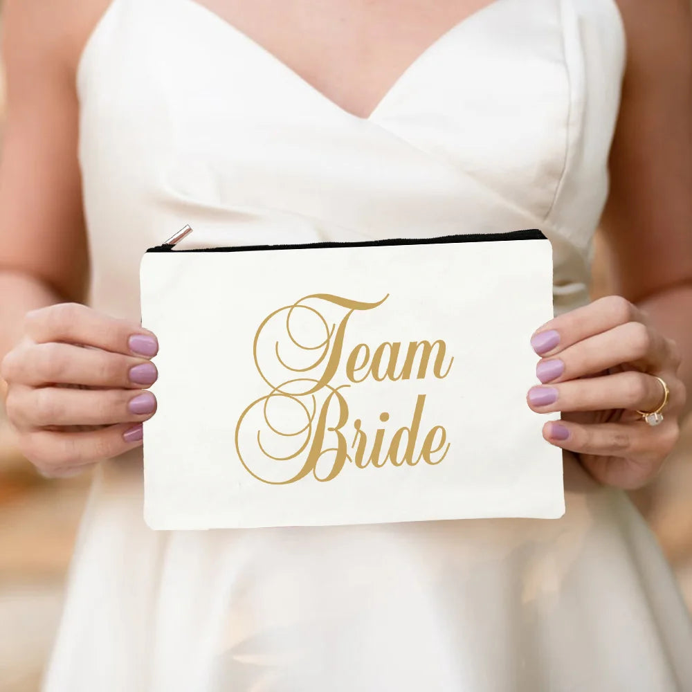 Bride & Team Bride Makeup Bag – Lightweight Hen Party Cosmetic Pouch