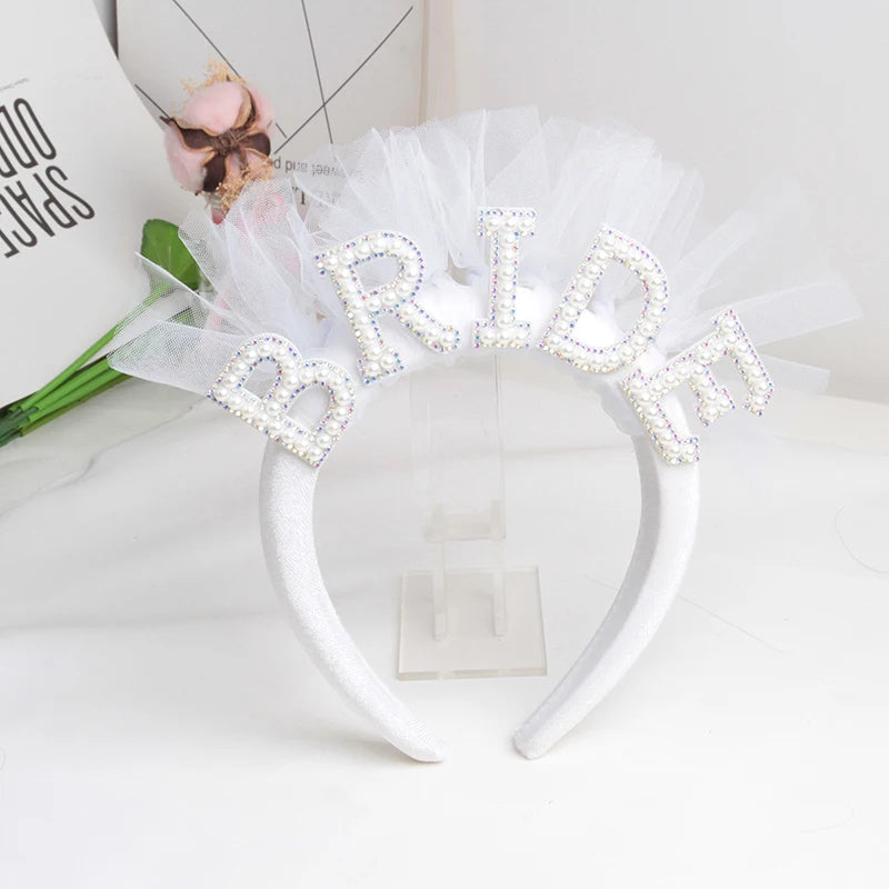 Bride to Be Veil Headband with Pearl Detail (2 Styles)