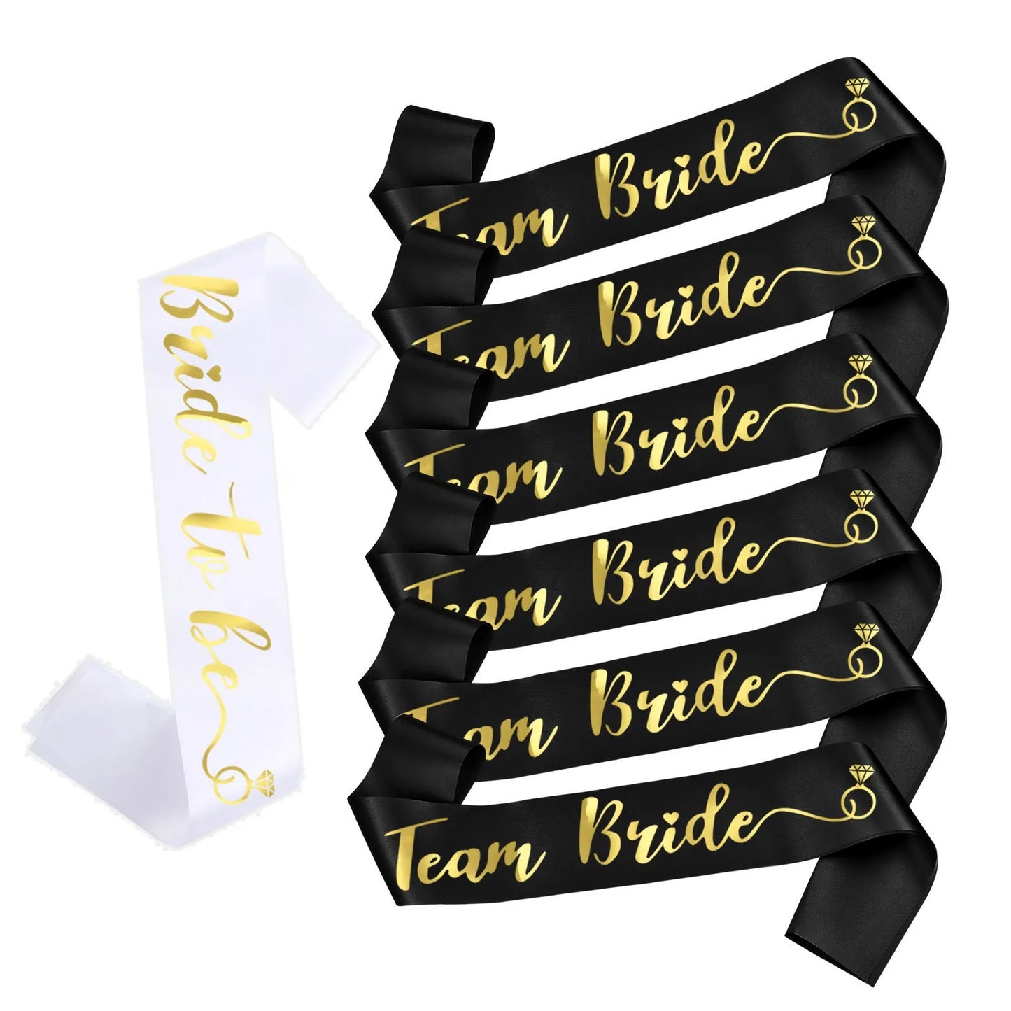 Team Bride Satin Sash Set