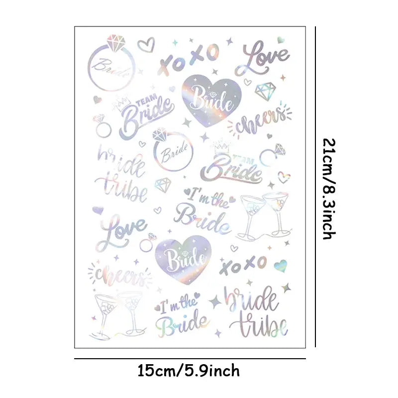 Bridal Temporary Tattoo Stickers for Hen Parties - The Hen Planner