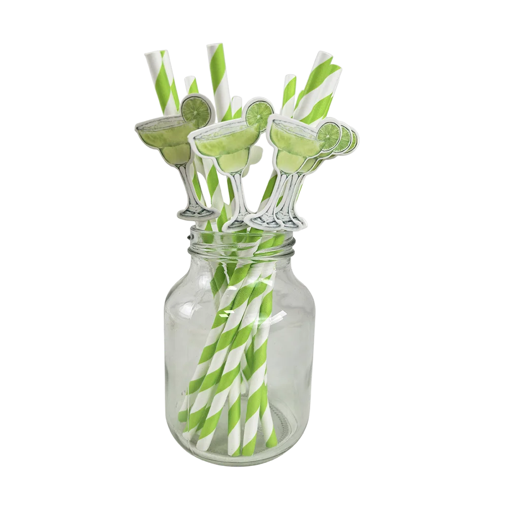 Margs & Matrimony Lime Cocktail Straws