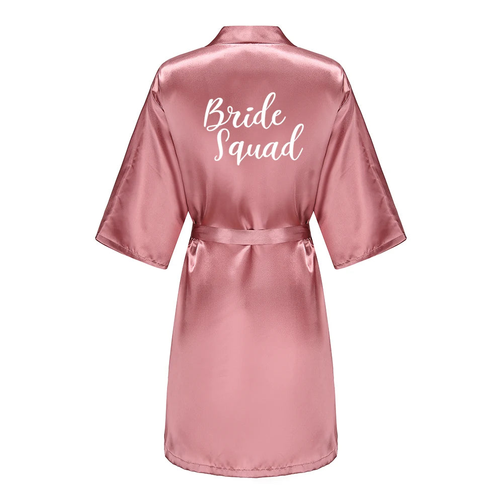 Satin Bridal Robe for Bride & Bridal Party | Bride, Bridesmaid, Team Bride & Bride Squad