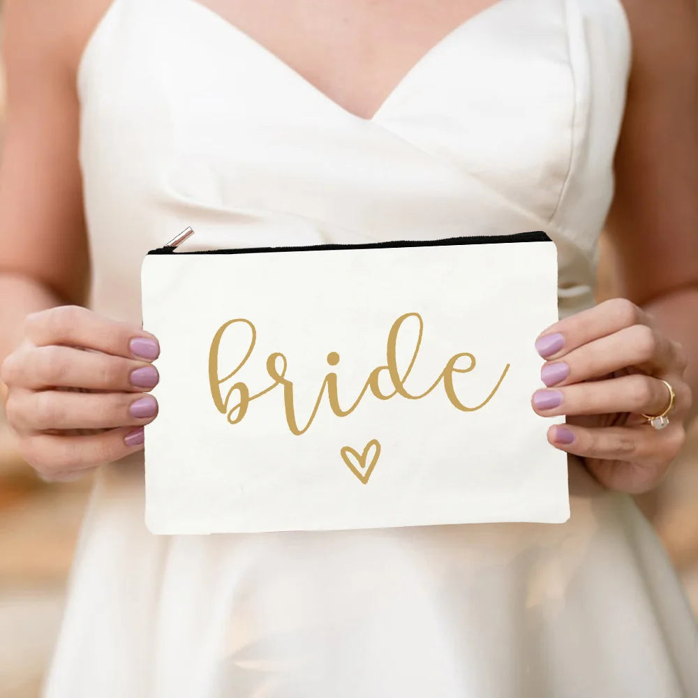 Bride & Team Bride Makeup Bag – Lightweight Hen Party Cosmetic Pouch