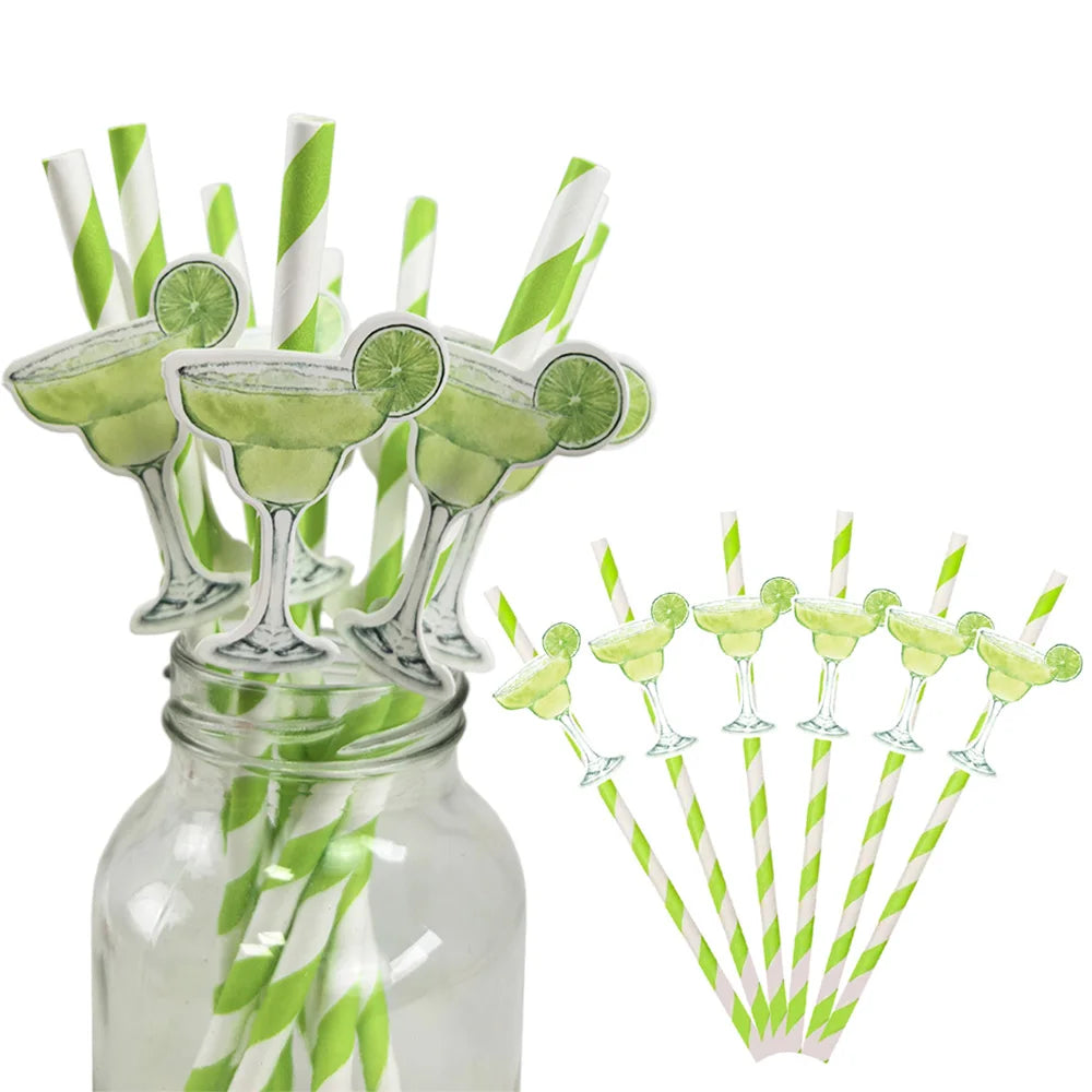 Margs & Matrimony Lime Cocktail Straws