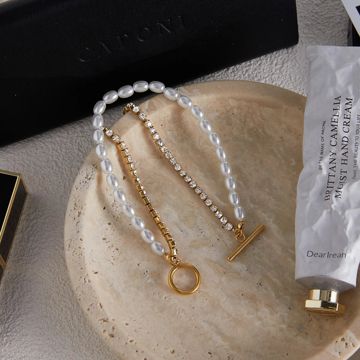 Dainty Pearl Toggle Bracelet - The Hen Planner