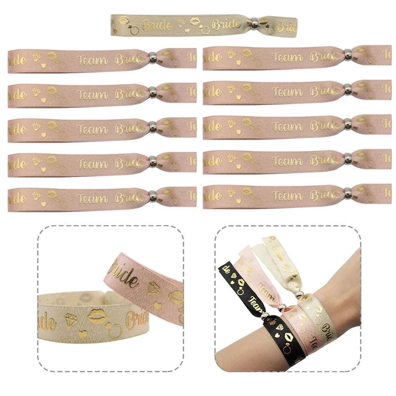Team Bride Hen Party Wristbands (11 Pieces)