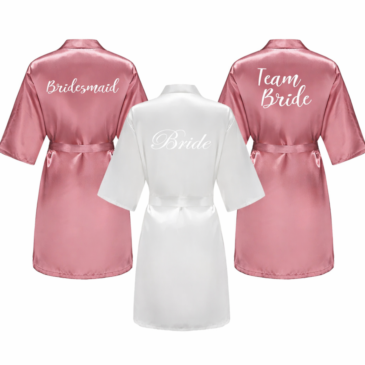 Satin Bridal Robe for Bride & Bridal Party | Bride, Bridesmaid, Team Bride & Bride Squad
