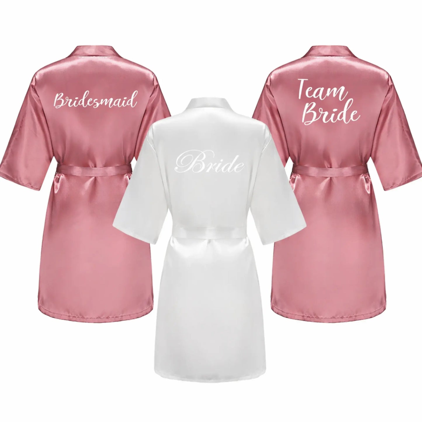 Batron Robe Bride Satin Bridal Robe for Bride & Bridal Party | Bride, Bridesmaid, Team ...