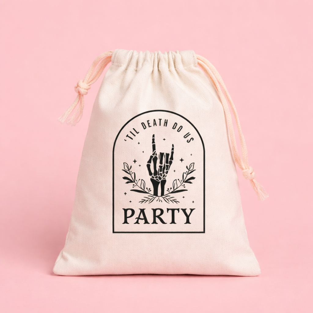 Set of 5 “Til Death Do Us Party” Gothic Hangover Bags