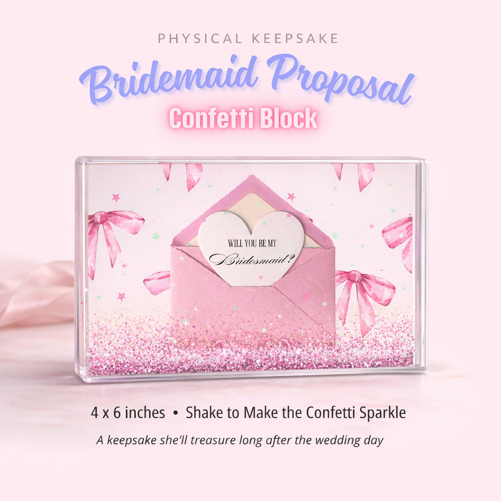 Bridesmaid Proposal Confetti Photo Block – “Will You Be My Bridesmaid?” Keepsake Gift