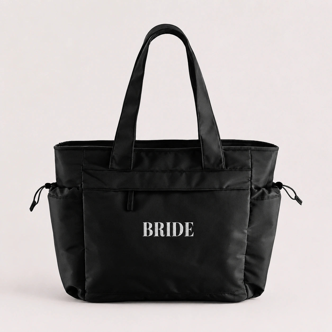 Black Embroidered BRIDE Oversized Tote Bag