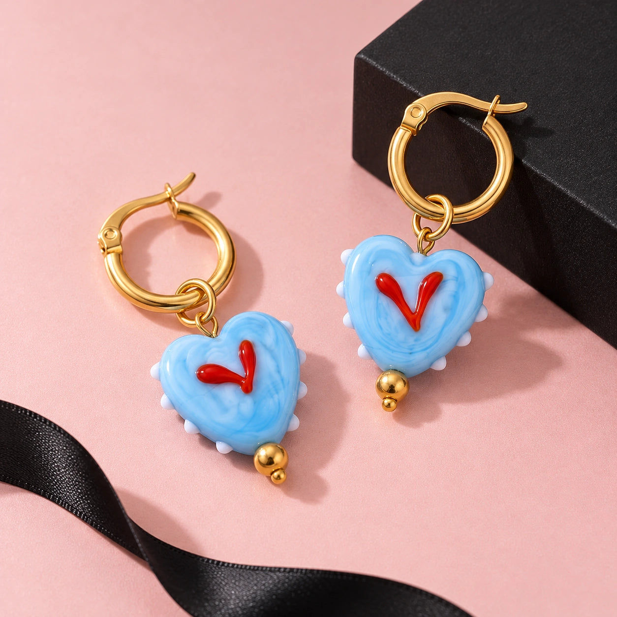 Capri Heart Hoop Earrings