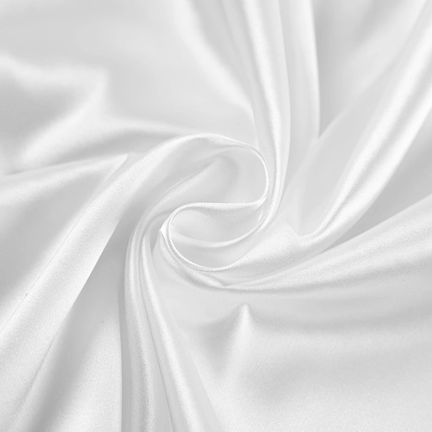 White satin fabric with folds