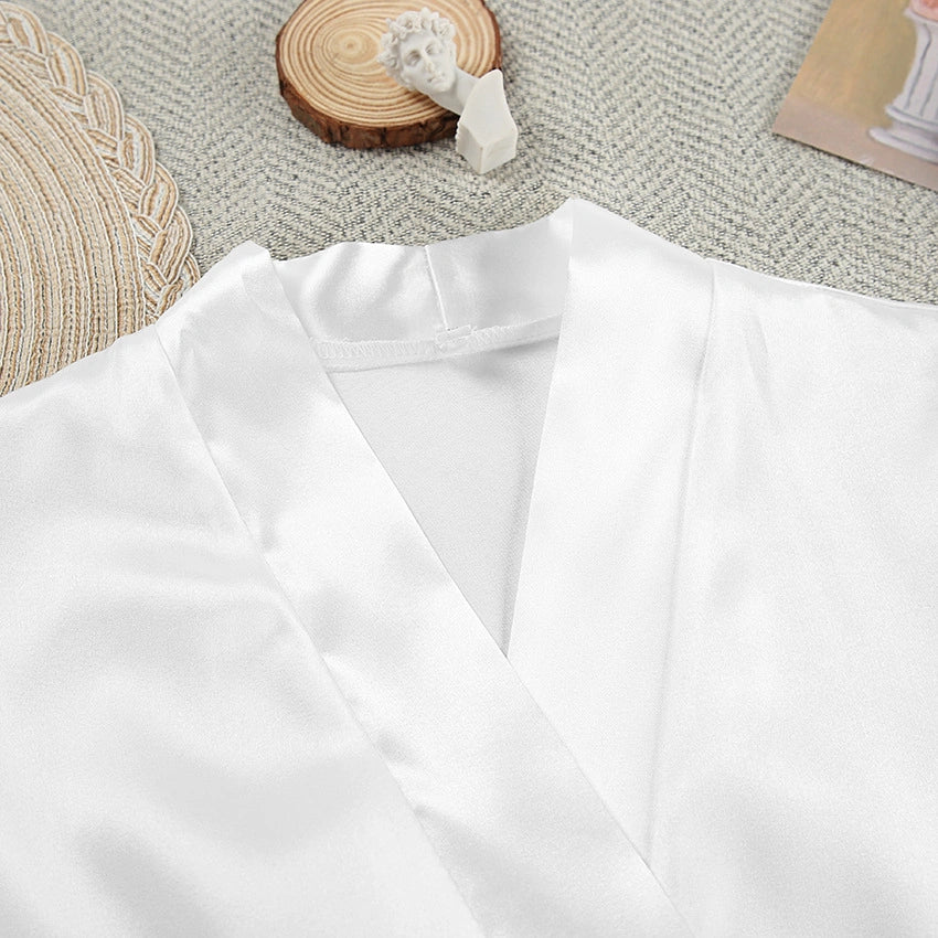 Silk-feel Feather Sleep Robe And Camisole Nightgown Two-piece Set