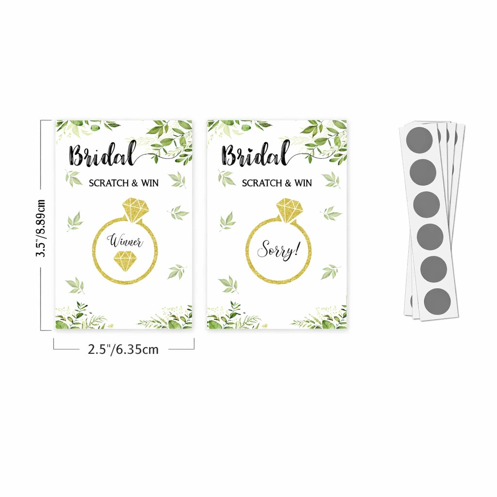 Bridal Shower Scratch Card Game