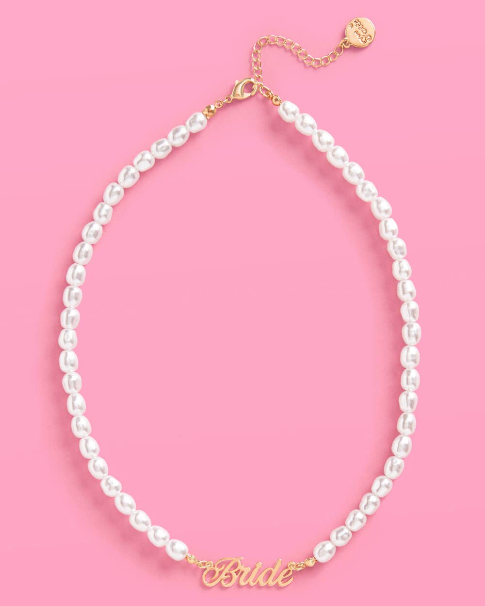 Gold bride pearl choker necklace for bridal shower and bachelorette outfit
