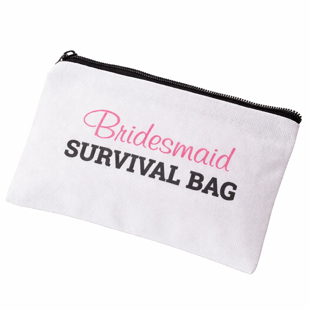 Bridesmaid survival pouch on a white background