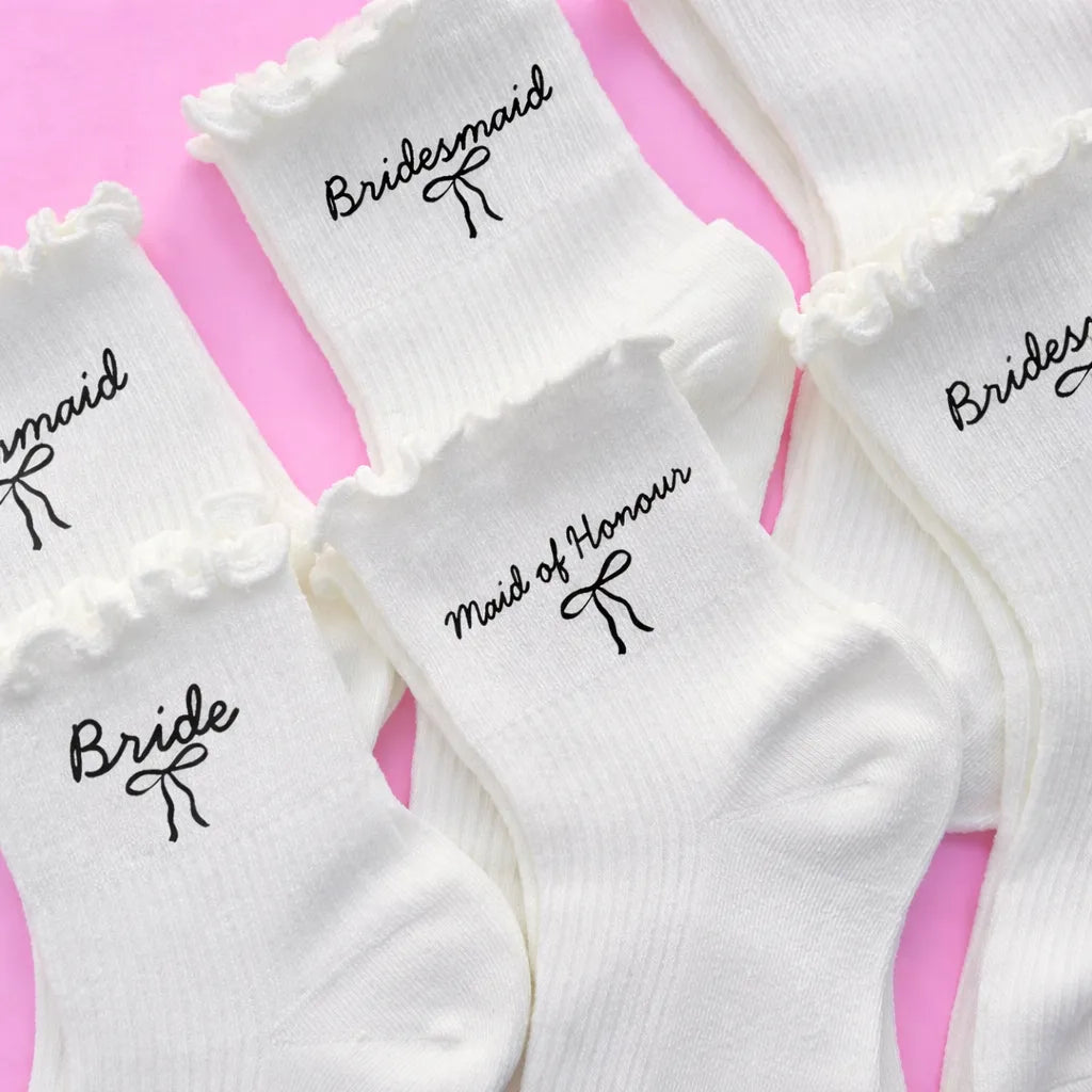 Bride, Bridesmaid & Maid of Honour Socks | Bridal Party Socks