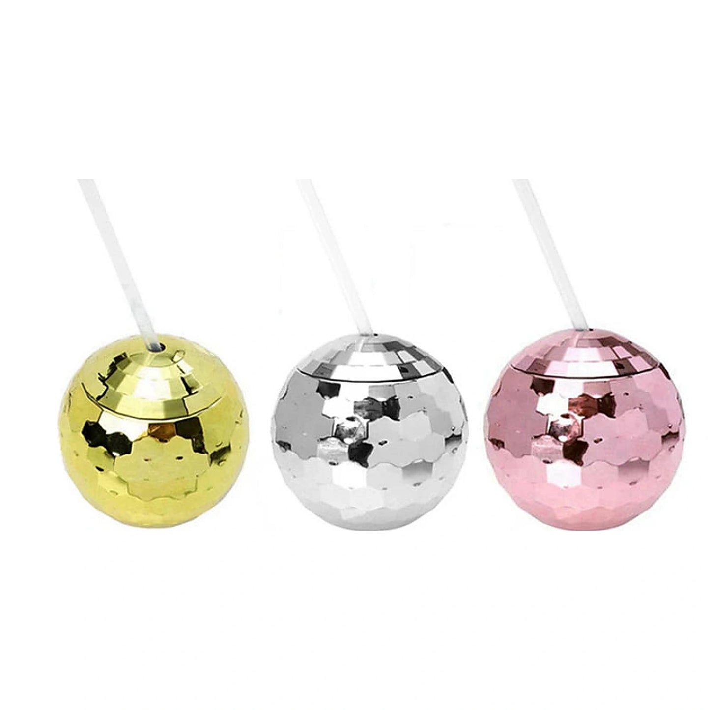Disco Ball Cup with Straw