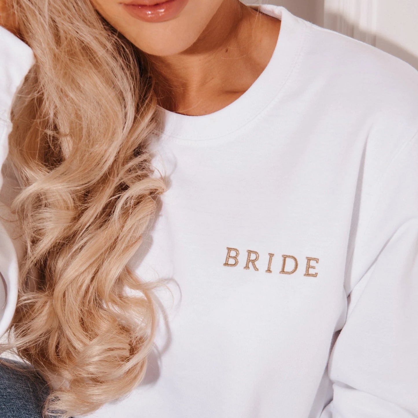 Embroidered Bridal Jumper in White or Dusty Pink