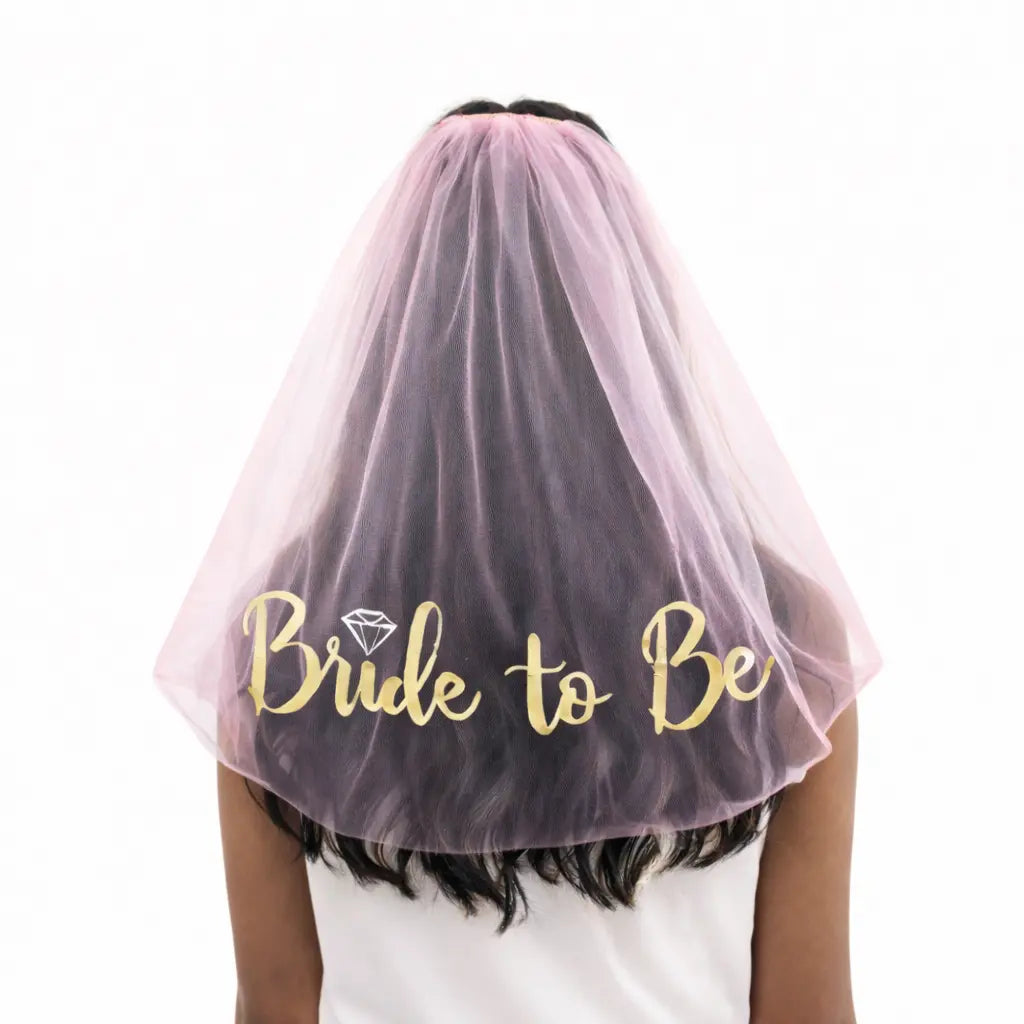 Pink Bride to Be Veil The Hen Planner