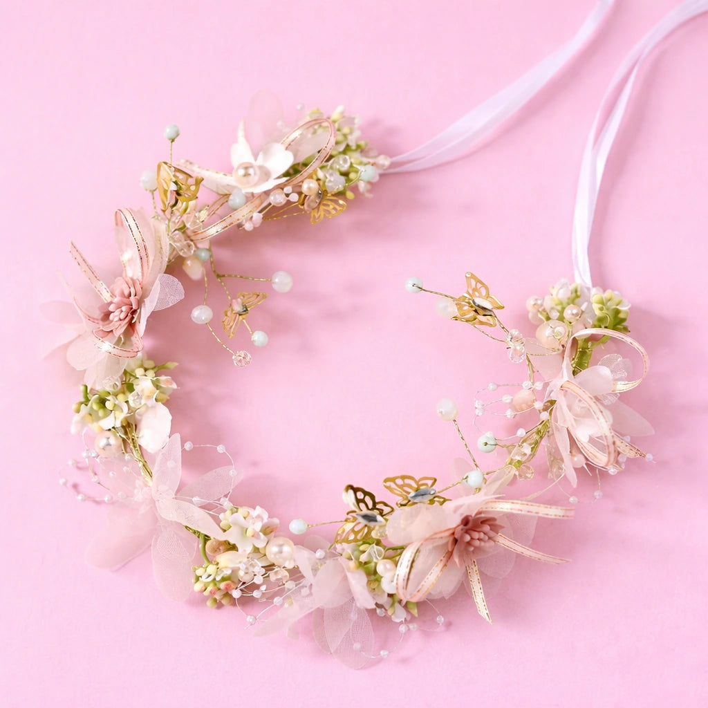 Blush Floral Bride Flower Crown
